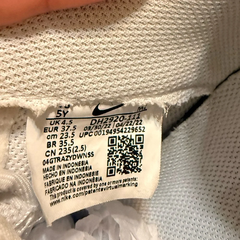 Nike Kids White Lace-Up Sneakers